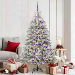 Vidaxl Artificial Christmas Tree Green And White 180 Cm Pvc And Metal