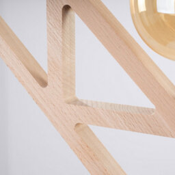 Luminosa Lighting Luminosa Caro Pendant Ceiling Light Natural Wood, Black 1X E27 - thumbnail 5