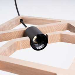 Luminosa Lighting Luminosa Caro Pendant Ceiling Light Natural Wood, Black 1X E27 - thumbnail 7