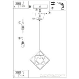 Luminosa Lighting Luminosa Caro Pendant Ceiling Light Natural Wood, Black 1X E27 - thumbnail 9