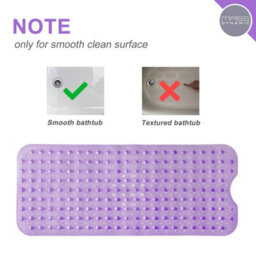 Mass Dynamic Extra Long Non Slip Bath Mat 100 X 40Cm Transparent Purple With Suction Cups - thumbnail 5
