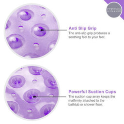 Mass Dynamic Extra Long Non Slip Bath Mat 100 X 40Cm Transparent Purple With Suction Cups - thumbnail 3