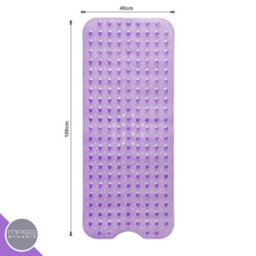 Mass Dynamic Extra Long Non Slip Bath Mat 100 X 40Cm Transparent Purple With Suction Cups - thumbnail 2