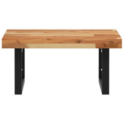 Berkfield Basin Shelf Wall Mounted Steel And Solid Wood Acacia - thumbnail 4