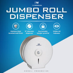 Mylek Pro Washroom Stainless Steel Jumbo Toilet Roll Dispenser Space-Saving Wall-Mount, High-Capacity 250mm Roll Holder Lockable - thumbnail 6