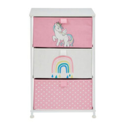 Liberty House Toys Kid's Fabric 3 Drawer Storage Chest Unicorn Pink - thumbnail 4