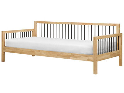 Beliani Daybed Wood Tricot 90 X 200 Cm (Eu Single) Light Brown - image 1