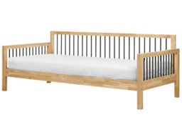 Beliani Daybed Wood Tricot 90 X 200 Cm (Eu Single) Light Brown