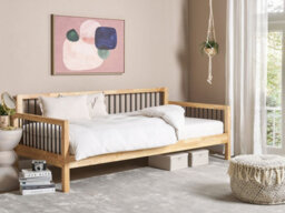 Beliani Daybed Wood Tricot 90 X 200 Cm (Eu Single) Light Brown - thumbnail 2