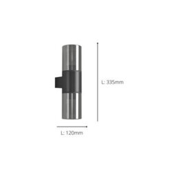 Eglo Cropani Plastic And Glass, E27 Modern Outdoor Wall Up And Down Light, Black - thumbnail 4