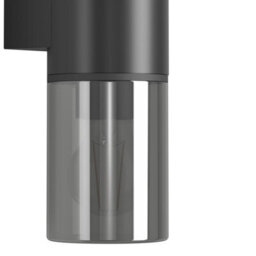 Eglo Cropani Plastic And Glass, E27 Modern Outdoor Wall Up And Down Light, Black - thumbnail 3
