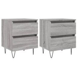 Berkfield Bedside Cabinets 2 Pcs Grey Sonoma 40X35X50 Cm Engineered Wood - thumbnail 2