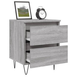 Berkfield Bedside Cabinets 2 Pcs Grey Sonoma 40X35X50 Cm Engineered Wood - thumbnail 4