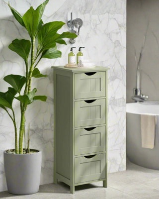Modcraft Green Bathroom Floor Storage Cabinet Freestanding Unit With 4 Drawers - image 1