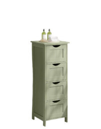 Modcraft Green Bathroom Floor Storage Cabinet Freestanding Unit With 4 Drawers - thumbnail 3