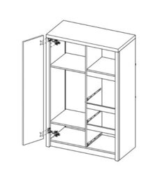 Arte Roma 8 Highboard Cabinet In Elm, White Gloss & Grey Matt - W900mm H1170mm D430mm, Stylish And Functional - thumbnail 2
