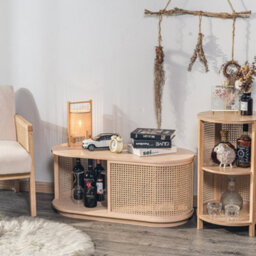 Nordlys Ash Wood And Rattan Coffee Table Classic Style Living Room - thumbnail 4