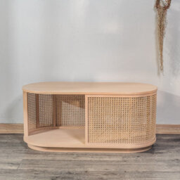 Nordlys Ash Wood And Rattan Coffee Table Classic Style Living Room - thumbnail 5