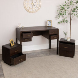 Melody Maison Dark Wood 4 Drawer Dressing Table & Pair Of Bedside Tables - Kingsley Range - thumbnail 4