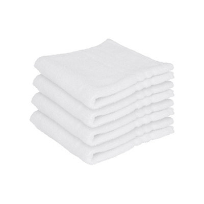 Nicola Spring Cotton Wash Cloths - 30Cm X 30Cm - White - Pack Of 4 - image 1