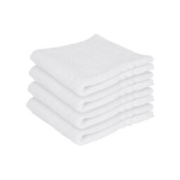 Nicola Spring Cotton Wash Cloths - 30Cm X 30Cm - White - Pack Of 4 - thumbnail 1