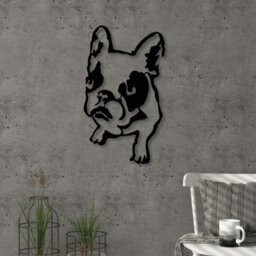 Decortie Modern Metal Wall Art Dogo Home Ornament Decorative Minimalist Design Hanging Wall Sculpture, Black - thumbnail 2
