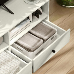 Wyld Haus Kedito Cream White Tv Stand 140Cm - Holds Up To 75 Inch Tvs, 3 Drawers And 3 Open Shelves - thumbnail 7