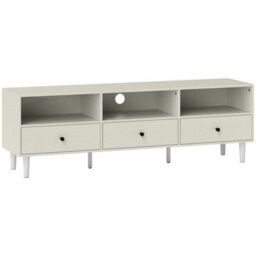Wyld Haus Kedito Cream White Tv Stand 140Cm - Holds Up To 75 Inch Tvs, 3 Drawers And 3 Open Shelves - thumbnail 2