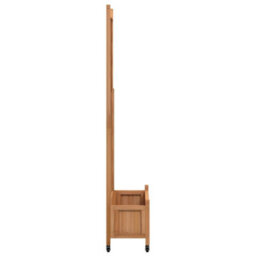 Berkfield Planter With Trellis And Wheels Brown Solid Wood Fir - thumbnail 5