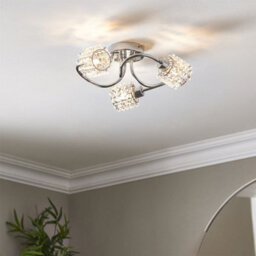 First Choice Lighting Set Of 2 Katarina - 3 Way Ceiling Lights With Jewelled Glass Shades - thumbnail 4