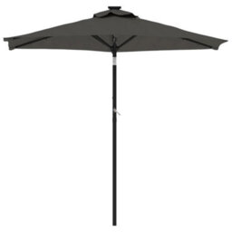 Berkfield Garden Parasol With Leds And Steel Pole Anthracite 225X225X212Cm - thumbnail 4