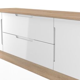 Messina Gloss Bardolino Oak Effect Tv Stand With 2 Drawers, (H)49.5Cm X (W)144.2Cm X (D)40Cm - thumbnail 4