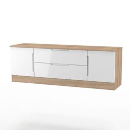 Messina Gloss Bardolino Oak Effect Tv Stand With 2 Drawers, (H)49.5Cm X (W)144.2Cm X (D)40Cm - thumbnail 3