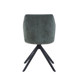 Core Products Aspen White Round Table & 4 Swivel Dining Chairs, Green Cord Fabric Dining Set - thumbnail 5