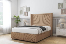 "Comfort Sunrise Latte Dumfries Divan Bed Set No Drawers - 54"" Wingback & 12"" Footboard 5' King" - thumbnail 2