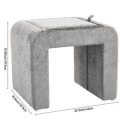Grey Ottoman Storage Pouffe Seat Footstool Dressing Chair Tea Table With Lid - thumbnail 2