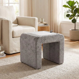 Grey Ottoman Storage Pouffe Seat Footstool Dressing Chair Tea Table With Lid - thumbnail 4