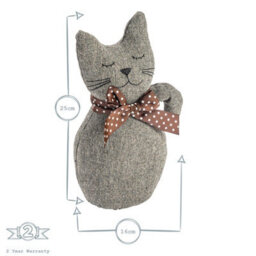 Nicola Spring Jasper The Cat Door Stops - 16 X 25Cm - Grey - Pack Of 2 - thumbnail 3