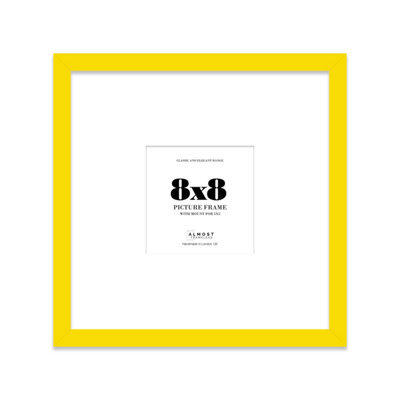 "8X8"" Yellow Picture Frame - 8X8"" Square Frame With 5X5"" Mount For 8X8""/5X5"" Pictures Art Deco Style Photo Display, 1 Pack" - image 1