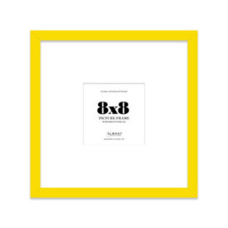 "8X8"" Yellow Picture Frame - 8X8"" Square Frame With 5X5"" Mount For 8X8""/5X5"" Pictures Art Deco Style Photo Display, 1 Pack" - thumbnail 1