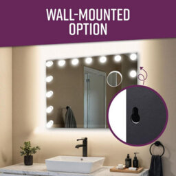 Globrite Hollywood Vanity Mirror With 15 Led Lights - 58L X 12W Cm Touch Screen Dimmable Makeup Mirror With Usb Charging - White - thumbnail 7