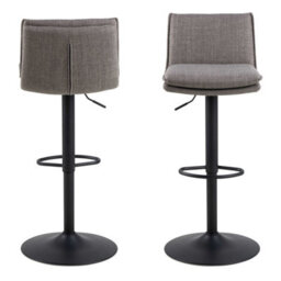 Wyld Haus Mossfield Light Grey And Brown Height-Adjustable Swivel Bar Stool - thumbnail 3