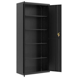 Berkfield File Cabinet Black 90X40X200 Cm Steel - thumbnail 4