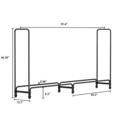 8Ft Outdoor Firewood Log Rack, Heavy Duty Metal Storage Stand For Patio Or Fireplace. - thumbnail 2