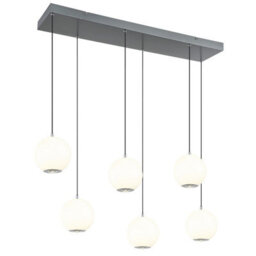 Luminosa Lighting Luminosa Simmons Cluster Pendant Ceiling Light Matt Grey 6X Led 3000/4000/6000K
