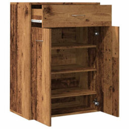 Berkfield Shoe Cabinet Old Wood 60X35X84 Cm Engineered Wood - thumbnail 5