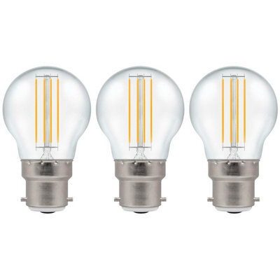 Crompton Lamps Led Golfball 4.5W B22 Harlequin Ip65 Warm White Clear (3 Pack) - image 1