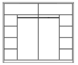 Arte Luxurious Mirrored Sliding Door Wardrobe 230Cm - Oak Wellington Finish, Double-Sided Storage For Modern Bedrooms - thumbnail 3