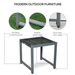 Wyld Haus Visano Grey Rattan Outdoor Side Table With Tempered Glass Top - Square 50 X 49.5 X 50 Cm - thumbnail 7