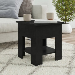 Berkfield Modern Coffee Table Black 40X40X42 Cm Engineered Wood - thumbnail 2